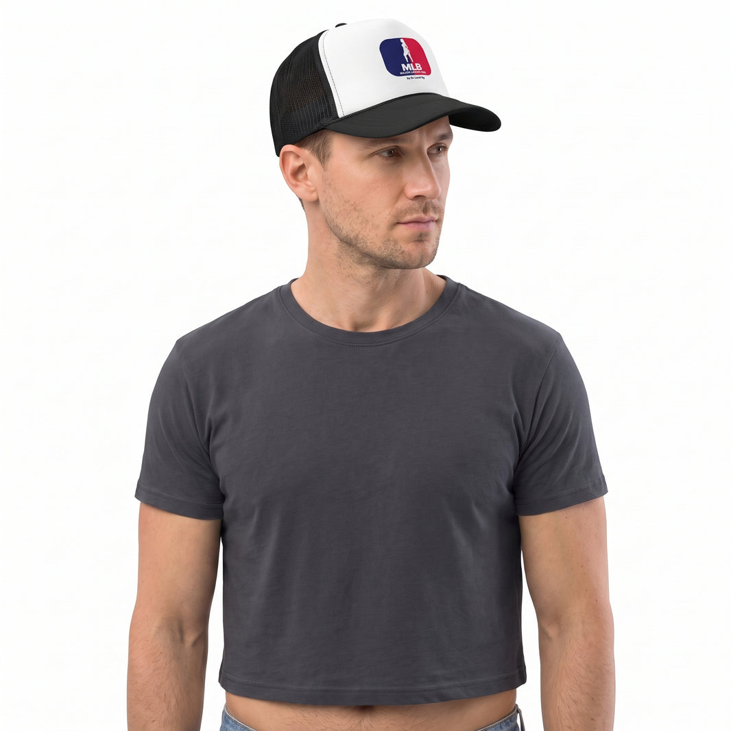 MLB - Major League BBL Trucker Cap-MLB - Major League BBL Trucker Cap, Black, white-background studio angled model view