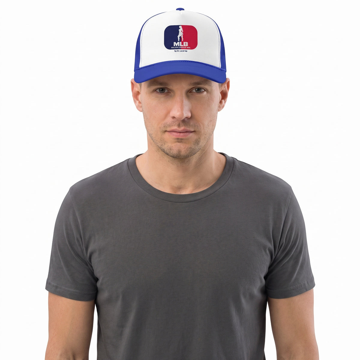 MLB - Major League BBL Trucker Cap-MLB - Major League BBL Trucker Cap, Royal, white-background studio wider fit view