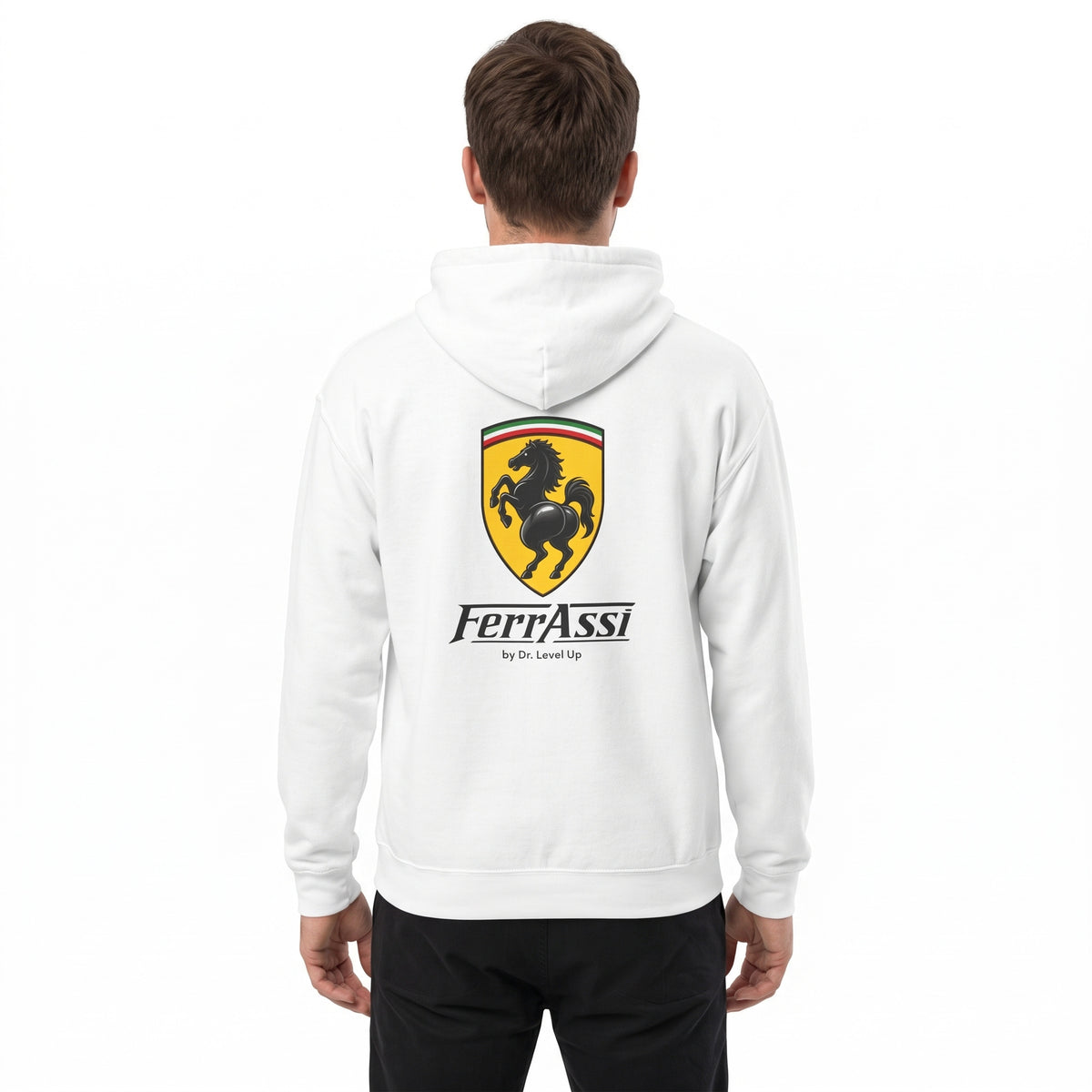Ferassi BBL Horse Hoodie-Ferassi BBL Horse Hoodie, White, white-background studio wider fit view