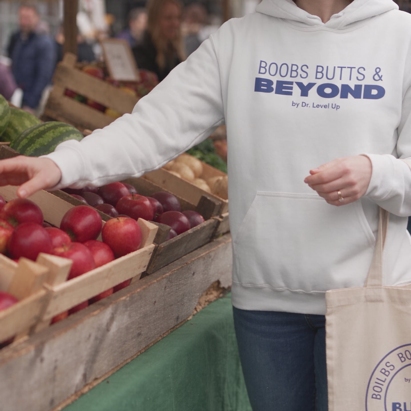 Boobs Butts & Beyond Hoodie, 10-second square lifestyle video