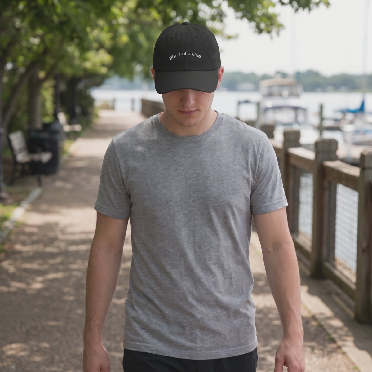 GLP-1 of a Kind Embroidered Dad Hat-GLP-1 of a Kind Embroidered Dad Hat, Black, lifestyle video