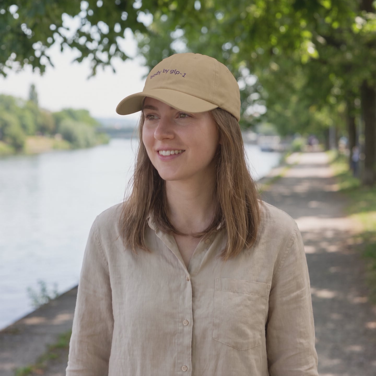 Body by GLP-1 Embroidered Dad Hat, Khaki, lifestyle video